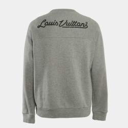 مملوكة مسبقًا Louis Vuitton X Nigo Grey Logo Heart Print Cotton Knit Sweatshirt L
