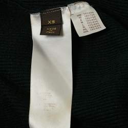 Louis Vuitton Navy Blue LV Patch Rib Knit Zip Up Jacket XS