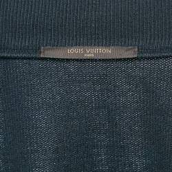 Louis Vuitton Navy Blue LV Patch Rib Knit Zip Up Jacket XS