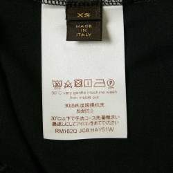 Louis Vuitton Black LV Embroidered Jersey V-Neck T-Shirt XS
