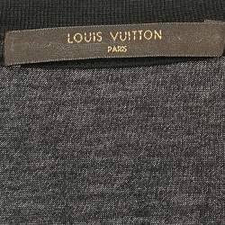 Louis Vuitton Black LV Embroidered Jersey V-Neck T-Shirt XS