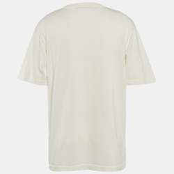 Louis Vuitton White Cotton Knit Signature Crewneck T-Shirt XL