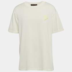 Louis Vuitton White Cotton Knit Signature Crewneck T-Shirt XL