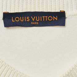 Louis Vuitton White Cotton Knit Signature Crewneck T-Shirt XL