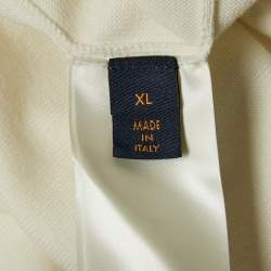 Louis Vuitton White Cotton Knit Signature Crewneck T-Shirt XL