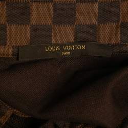 Pre Owned Louis Vuitton Brown Cotton Damier Ebene Detailed Polo T-Shirt L