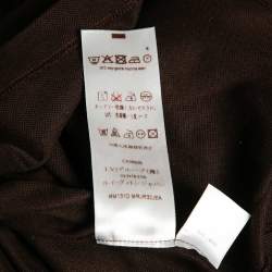 Pre Owned Louis Vuitton Brown Cotton Damier Ebene Detailed Polo T-Shirt L