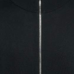Louis Vuitton Black Logo Intarsia Rib Knit Zip-Up Jacket L