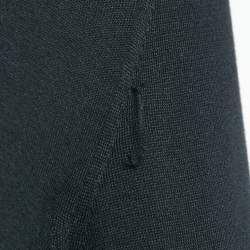 Louis Vuitton Black Logo Intarsia Rib Knit Zip-Up Jacket L