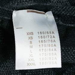 Louis Vuitton Black Logo Intarsia Rib Knit Zip-Up Jacket L