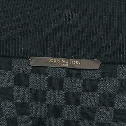 Louis Vuitton Black Logo Intarsia Rib Knit Zip-Up Jacket L
