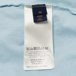 مملوكة مسبقًا تي شيرت لوي فيتون أزرق متدرج مونوغرامي مقاس متوسط - ميديوم