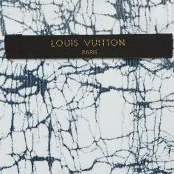 Pre Owned Louis Vuitton White/Blue Abstract Print Jersey Crew Neck T-Shirt XL