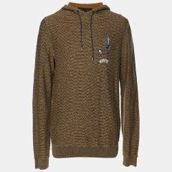 Pre Owned Louis Vuitton Yellow Cotton Blend Americas Cup Patch Hoodie Jacket L