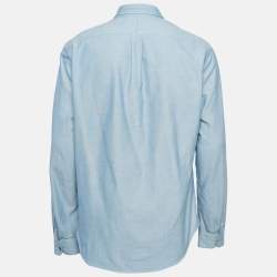 Louis Vuitton Blue Chambray Cotton Button Front Shirt XL