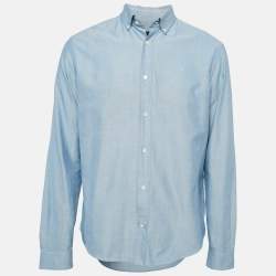 Louis Vuitton Blue Chambray Cotton Button Front Shirt XL