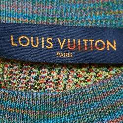 Louis Vuitton Multicolor Floral Intarsia Cotton Knit Sweatshirt S
