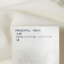 Pre Owned Louis Vuitton White LVM Embossed Cotton Knit Sweatshirt XL