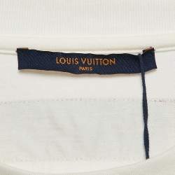 Pre Owned Louis Vuitton White LVM Embossed Cotton Knit Sweatshirt XL