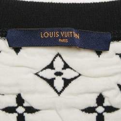 Louis Vuitton Black/White Monogram Heavy Knit Crew Neck Sweatshirt XS
