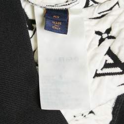 Louis Vuitton Black/White Monogram Heavy Knit Crew Neck Sweatshirt XS