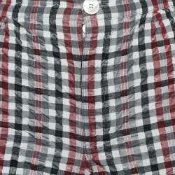 Louis Vuitton Red/Black Checks Silk Short M