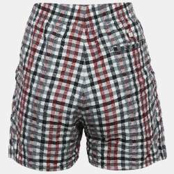 Louis Vuitton Red/Black Checks Silk Short M