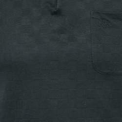 مملوكة مسبقًا Louis Vuitton Black Damier Cotton Pique Polo T-Shirt XS