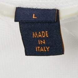مملوكة مسبقًا Louis Vuitton White Cotton Pique Polo T-Shirt L