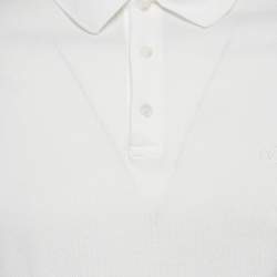 مملوكة مسبقًا Louis Vuitton White Cotton Pique Polo T-Shirt L