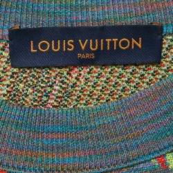 Louis Vuitton Grey Bloom Space Dyed Jacquard Knit Jumper XS