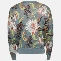 Louis Vuitton Grey Bloom Space Dyed Jacquard Knit Jumper XS