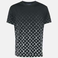 Louis Vuitton Black Monogram Gradient Print Cotton T-Shirt L