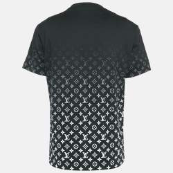 Louis Vuitton Black Monogram Gradient Print Cotton T-Shirt L