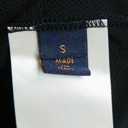 Louis Vuitton Black Cotton Logo Jacquard Knit T-Shirt S