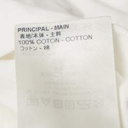 Louis Vuitton White Cotton Logo Jacquard Knit T-Shirt M