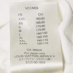 Louis Vuitton White Cotton Logo Jacquard Knit T-Shirt M