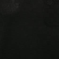 Pre Owned Louis Vuitton Black Cotton Damier Pique Polo T-Shirt M