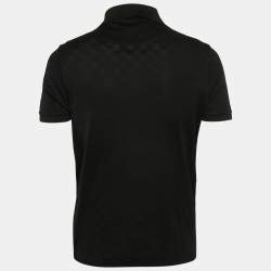 Pre Owned Louis Vuitton Black Cotton Damier Pique Polo T-Shirt M