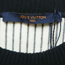 Louis Vuitton Black Quilted 3D Effect Chain Knit Sweatshirt M
