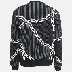 Louis Vuitton Black Quilted 3D Effect Chain Knit Sweatshirt M