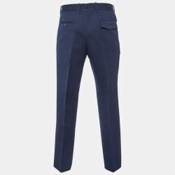 Louis Vuitton Navy Blue Wool Gabardine Pants XL