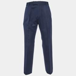 Louis Vuitton Navy Blue Wool Gabardine Pants XL