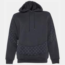 Louis Vuitton Black Cotton Circle Cut Pull-Over Hoodie L