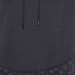 Louis Vuitton Black Cotton Circle Cut Pull-Over Hoodie L