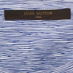 مملوكة مسبقًا Louis Vuitton Blue Printed Jersey Round Neck T-Shirt XL