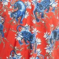 Louis Vuitton Red Printed Cotton Half Sleeve Shirt S