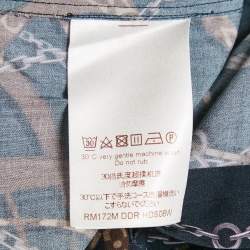 Louis Vuitton Navy Blue Twisted Chain Monogram Print Viscose Shirt S