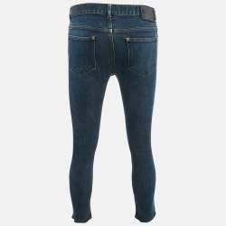 Pre Owned Louis Vuitton Blue Washed Denim Jeans M Waist 32"