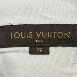 Pre Owned Louis Vuitton Blue Washed Denim Jeans M Waist 32"